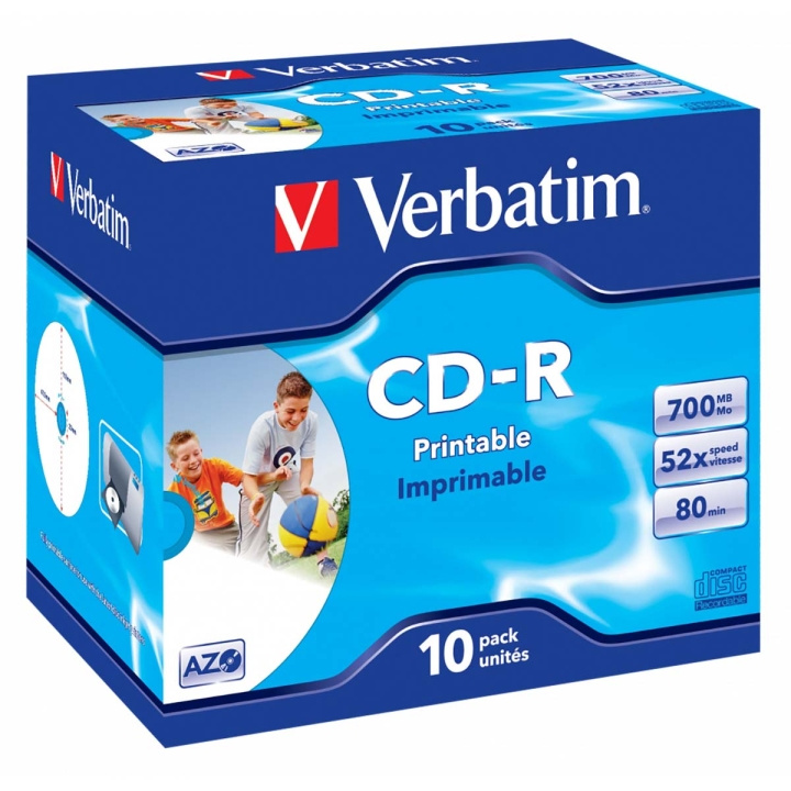 CD-R AZO Wide Inkjet Printable 700 Mt 52x 10 Pakata kara ryhmässä KODINELEKTRONIIKKA / Tallennusvälineet / CD/DVD/BD-levyt / CD-R @ TP E-commerce Nordic AB (C06765)