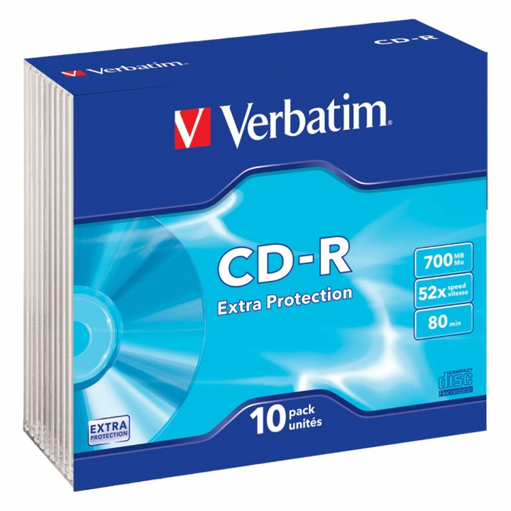CD-R 52x 700 MB 10 Pakata Slim Case Extra Protection ryhmässä KODINELEKTRONIIKKA / Tallennusvälineet / CD/DVD/BD-levyt / CD-R @ TP E-commerce Nordic AB (C06780)