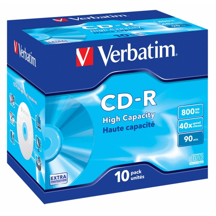 CD-R High Capacity 40x 800MB 10 Pakata Jewel Case Extra Protection ryhmässä KODINELEKTRONIIKKA / Tallennusvälineet / CD/DVD/BD-levyt / CD-R @ TP E-commerce Nordic AB (C06781)