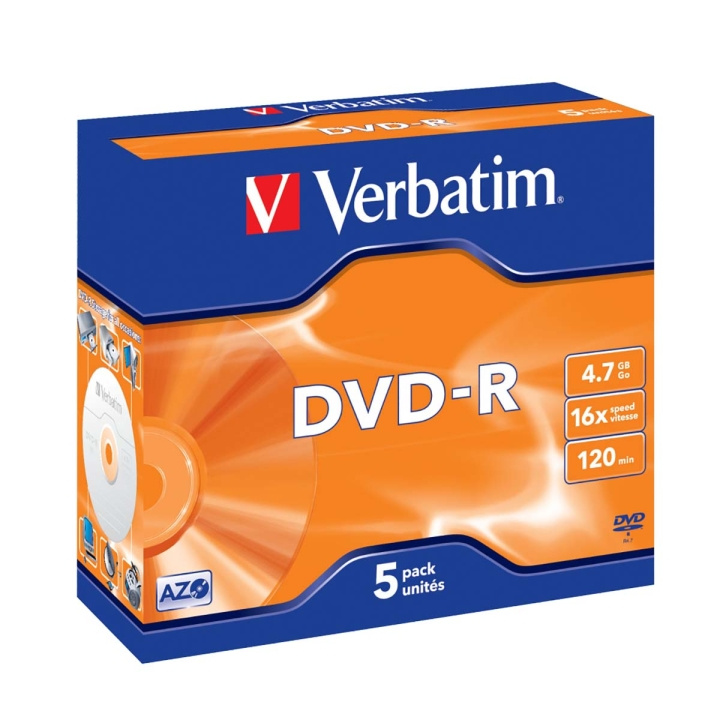DVD-R AZO 16x 4.7GB 5 Pakata Jewel Case Matt Hopea ryhmässä KODINELEKTRONIIKKA / Tallennusvälineet / CD/DVD/BD-levyt / DVD-R @ TP E-commerce Nordic AB (C06783)