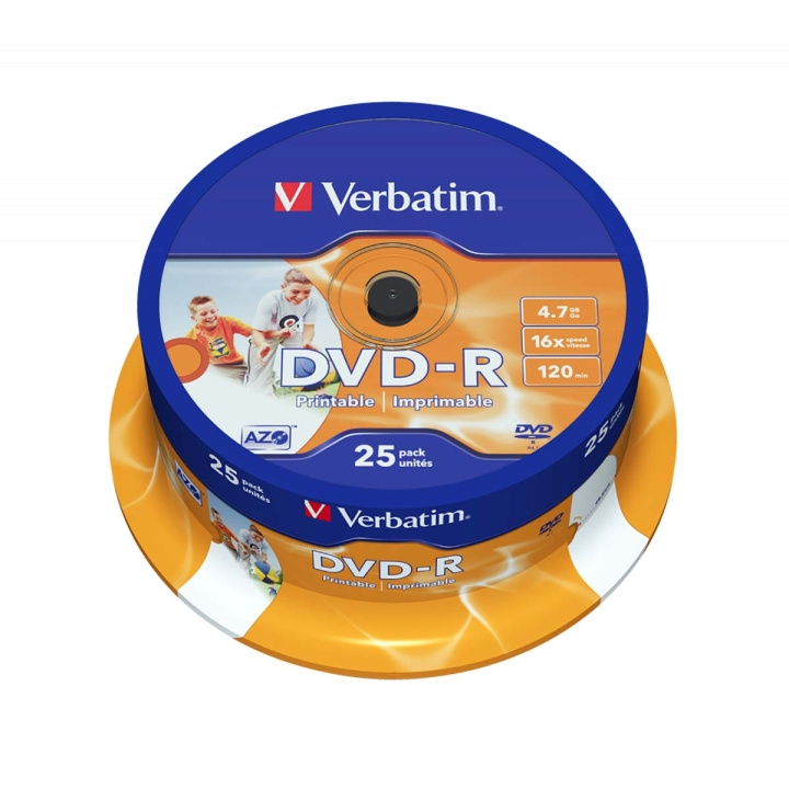 DVD-R 16x 4.7GB Wide Inkjet Printable ID Branded 25 Pakata Kara ryhmässä KODINELEKTRONIIKKA / Tallennusvälineet / CD/DVD/BD-levyt / DVD-R @ TP E-commerce Nordic AB (C06785)