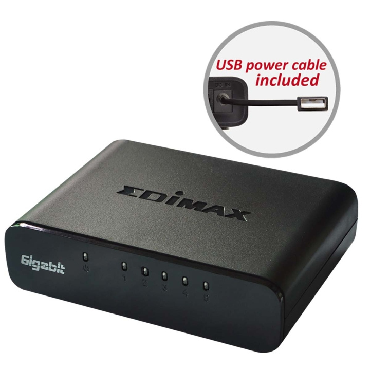 Edimax Verkko Kytkin Gigabit 5-Porttinen ryhmässä TIETOKOONET & TARVIKKEET / Verkko / Kytkimet @ TP E-commerce Nordic AB (C06798)