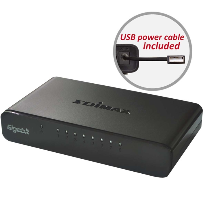Edimax Verkko Kytkin Gigabit 8-Porttinen ryhmässä TIETOKOONET & TARVIKKEET / Verkko / Kytkimet @ TP E-commerce Nordic AB (C06799)