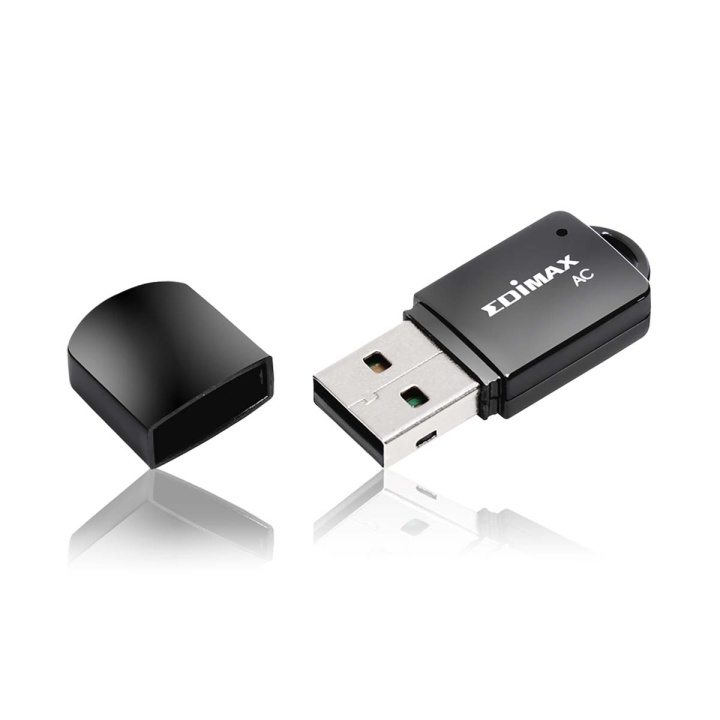 Edimax Langaton USB-sovitin AC600 2.4/5 GHz (Dual Band) Musta ryhmässä TIETOKOONET & TARVIKKEET / Verkko / Verkkokortti / Langaton USB @ TP E-commerce Nordic AB (C06804)