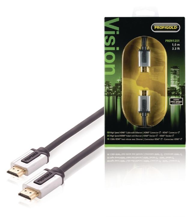 Nedis High Speed HDMI-kaapeli Ethernet HDMI-Liitin - HDMI-Liitin 1.00 m Musta ryhmässä KODINELEKTRONIIKKA / Kaapelit & Sovittimet / HDMI / Kaapelit @ TP E-commerce Nordic AB (C06854)