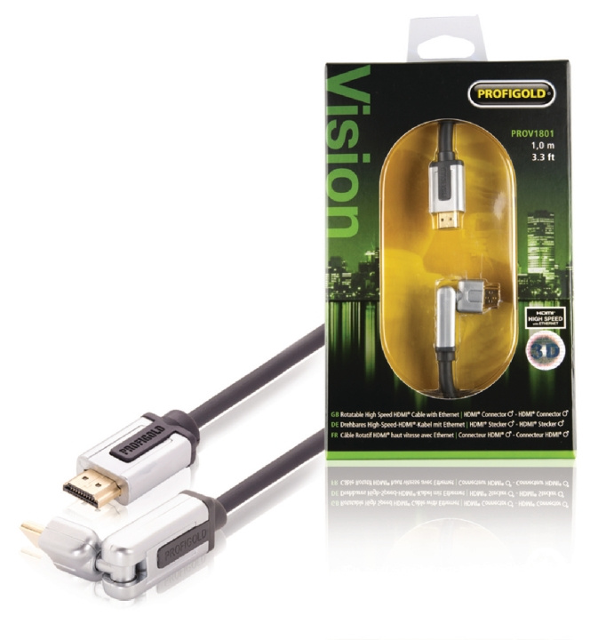 Nedis High Speed HDMI-kaapeli Ethernet HDMI-Liitin - HDMI-Liitin Käännettävä 1.00 m Musta ryhmässä KODINELEKTRONIIKKA / Kaapelit & Sovittimet / HDMI / Kaapelit @ TP E-commerce Nordic AB (C06855)