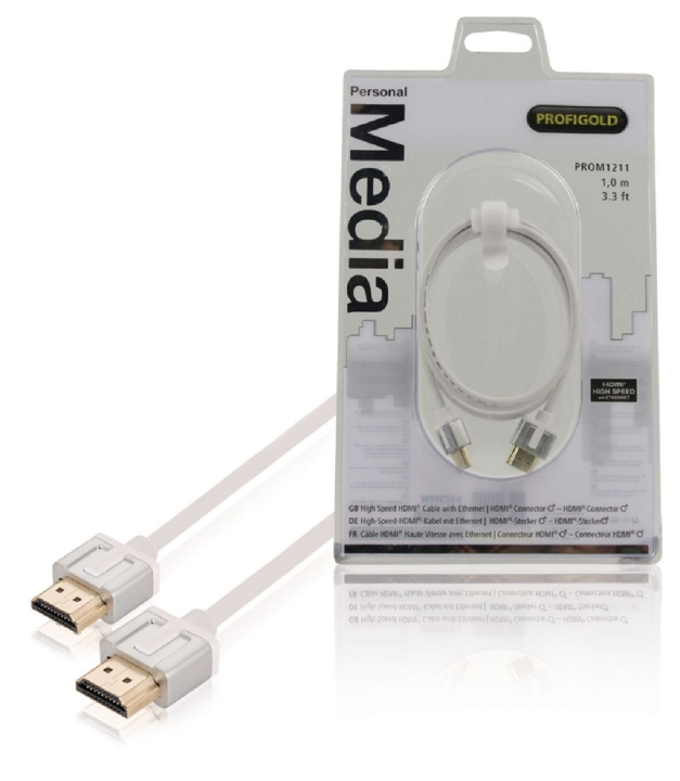 Nedis High Speed HDMI-kaapeli Ethernet HDMI-Liitin - HDMI-Liitin 1.00 m Valkoinen ryhmässä KODINELEKTRONIIKKA / Kaapelit & Sovittimet / HDMI / Kaapelit @ TP E-commerce Nordic AB (C06869)