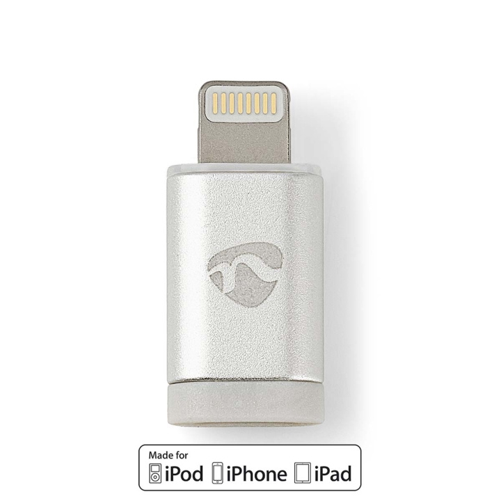 Nedis Lightning Sovitin | Apple Lightning 8-Pin | USB Micro-B naaras | Kullattu | Pyöreä | Alumiini ryhmässä ÄLYPUHELIMET JA TABLETIT / Laturit & Kaapelit / Sovittimet @ TP E-commerce Nordic AB (C06929)