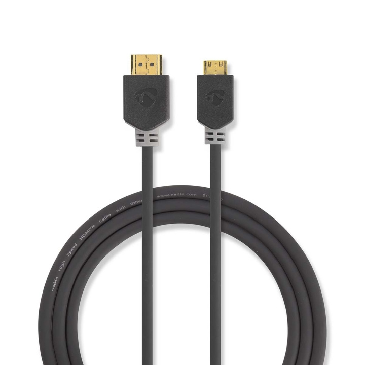 Nedis High Speed ​​HDMI ™ Kaapeli Ethernet | HDMI™ liitin | HDMI™ Mini | 4K@60Hz | 18 Gbps | 2.00 m | Pyöreä | PVC | Antrasiitti | Ikkunallinen laatikko ryhmässä KODINELEKTRONIIKKA / Kaapelit & Sovittimet / HDMI / Kaapelit @ TP E-commerce Nordic AB (C07003)