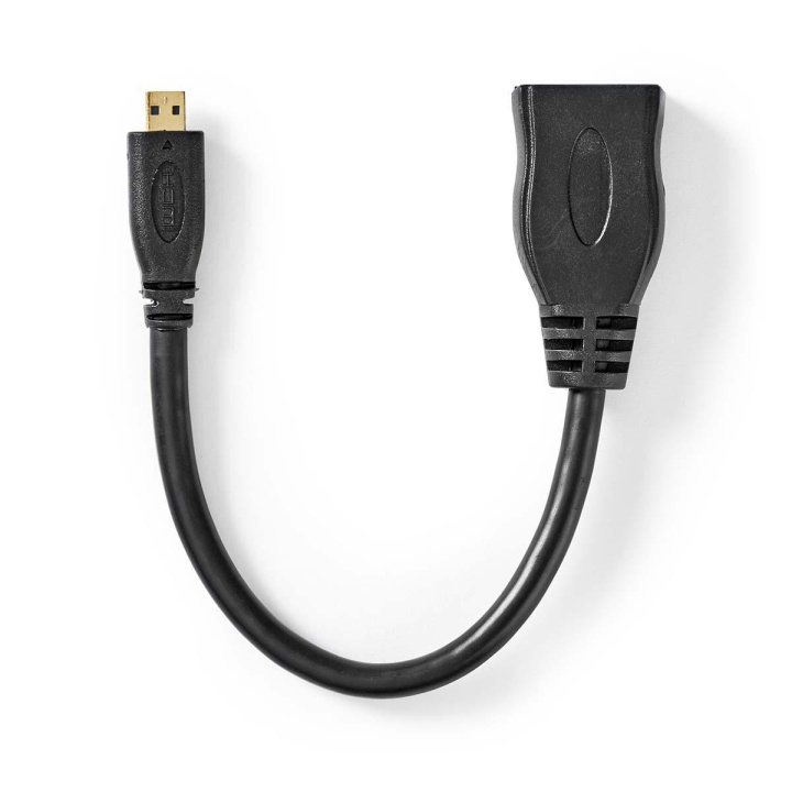 Nedis High Speed ​​HDMI ™ Kaapeli Ethernet | HDMI™ Micro | HDMI™ Ulostulo | 4K@30Hz | 10.2 Gbps | 0.20 m | Pyöreä | PVC | Musta | Muovipussi ryhmässä KODINELEKTRONIIKKA / Kaapelit & Sovittimet / HDMI / Kaapelit @ TP E-commerce Nordic AB (C07007)