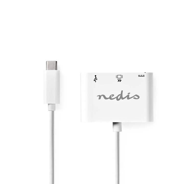 Nedis USB N Moniporttisovitin | USB 3.2 Gen 1 | USB-C™ Uros | HDMI™ Ulostulo / USB-A Naaras / USB-C™ Naaras | 5 Gbps | 0.20 m | Pyöreä | Niklattu | PVC | Valkoinen | Laatikko ryhmässä KODINELEKTRONIIKKA / Kaapelit & Sovittimet / HDMI / Sovittimet @ TP E-commerce Nordic AB (C07447)