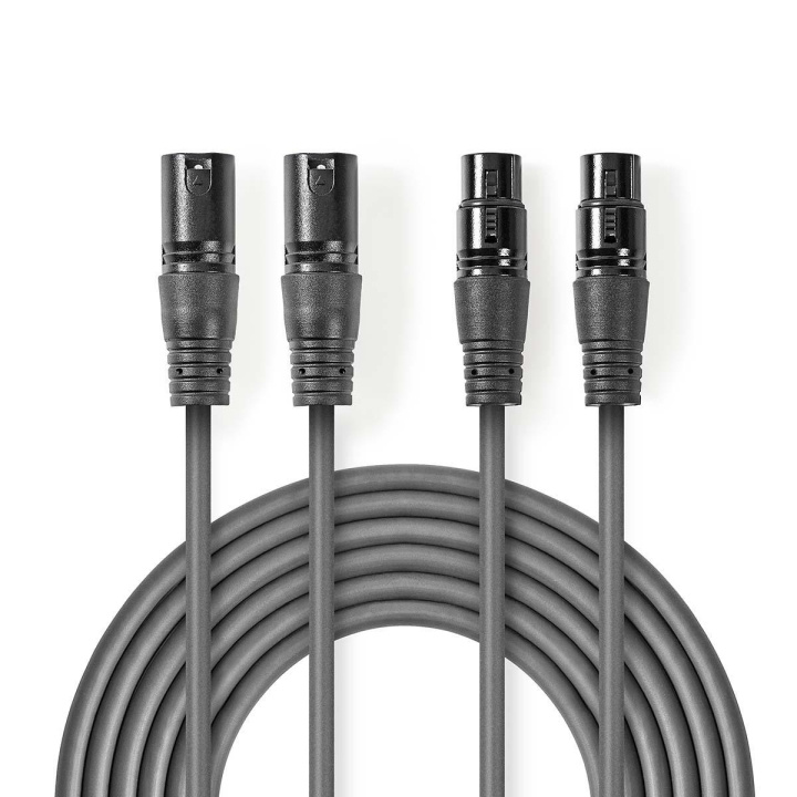 Nedis Balansoitu Audiojohto | 2x XLR 3-Pin uros | 2x XLR 3-Pin naaras | Niklattu | 0.50 m | Pyöreä | PVC | Tummanharmaa | Pahvikotelo ryhmässä KODINELEKTRONIIKKA / Kaapelit & Sovittimet / Analoginen ääni / Sovittimet @ TP E-commerce Nordic AB (C07553)