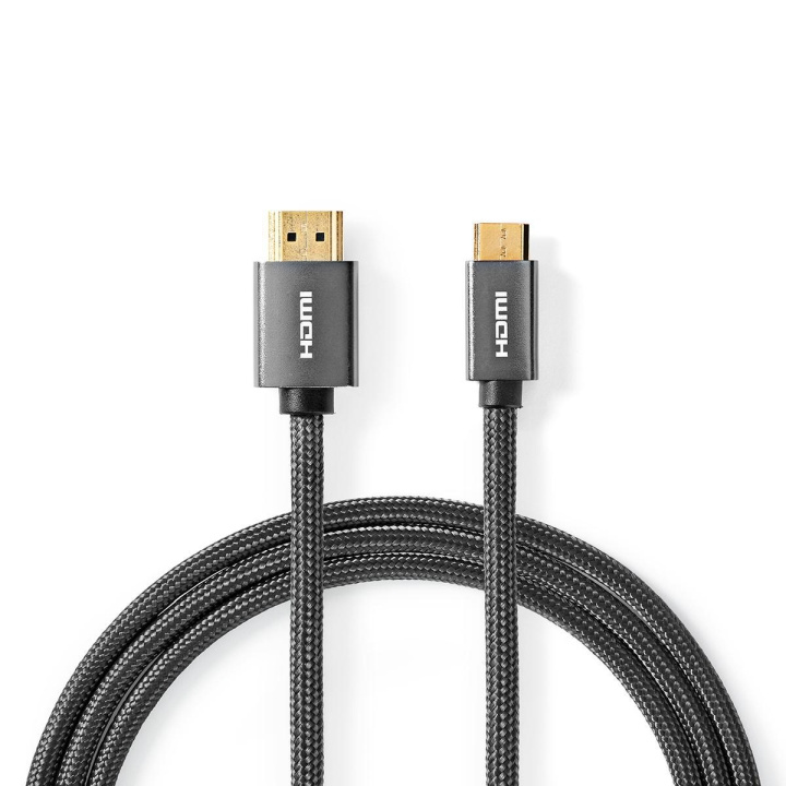 Nedis High Speed ​​HDMI ™ Kaapeli Ethernet | HDMI™ liitin | HDMI™ Mini | 4K@60Hz | 18 Gbps | 2.00 m | Pyöreä | Puuvilla | Antrasiitti / Gun Metal Harmaa | Laatikko kannella ja ikkunalla ryhmässä KODINELEKTRONIIKKA / Kaapelit & Sovittimet / HDMI / Kaapelit @ TP E-commerce Nordic AB (C07815)