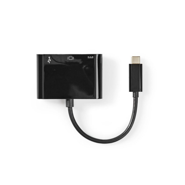 Nedis USB N Moniporttisovitin | USB 3.1 | USB-C™ Uros | HDMI™ Ulostulo / USB-A Naaras / USB-C™ Naaras | 5 Gbps | 0.20 m | Pyöreä | Niklattu | PVC | Musta | Panta ryhmässä KODINELEKTRONIIKKA / Kaapelit & Sovittimet / HDMI / Sovittimet @ TP E-commerce Nordic AB (C07873)