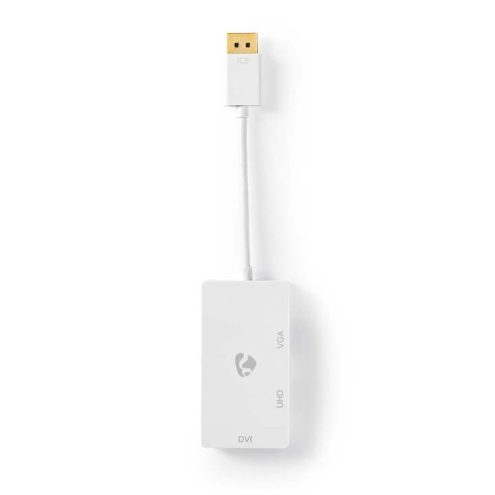 Nedis DisplayPort-sovitin | DisplayPort uros | DVI-D 24+1-Pin Naaras / HDMI naaras / VGA Naaras | 4K@60Hz | Kullattu | Vaihdettava | 0.20 m | Pyöreä | ABS | ABS-Muovi | Valkoinen | Laatikko ryhmässä KODINELEKTRONIIKKA / Kaapelit & Sovittimet / HDMI / Sovittimet @ TP E-commerce Nordic AB (C07917)