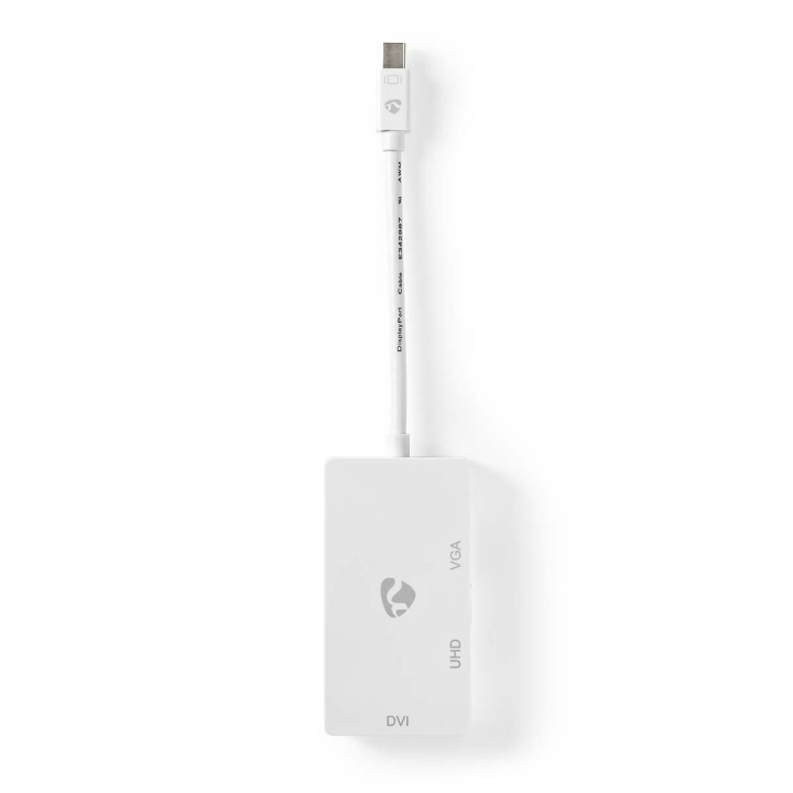 Nedis DisplayPort-sovitin | Mini DisplayPort Uros | DVI-D 24+1-Pin Naaras / HDMI naaras / VGA Naaras | 4K@60Hz | Niklattu | Vaihdettava | 0.20 m | Pyöreä | ABS | ABS-Muovi | Valkoinen | Laatikko ryhmässä KODINELEKTRONIIKKA / Kaapelit & Sovittimet / HDMI / Sovittimet @ TP E-commerce Nordic AB (C07918)