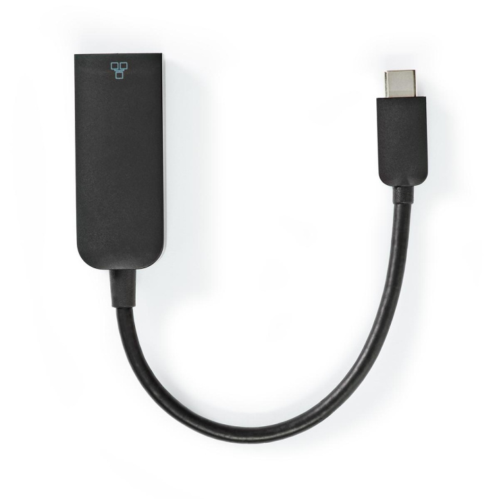 Nedis USB-verkkosovitin | USB 3.2 Gen 1 | 1000 Mbps | USB-C™ Uros | RJ45 Naaras | 0.20 m | Pyöreä | Niklattu | Tinattu Kupari | Musta | Kirjekuori