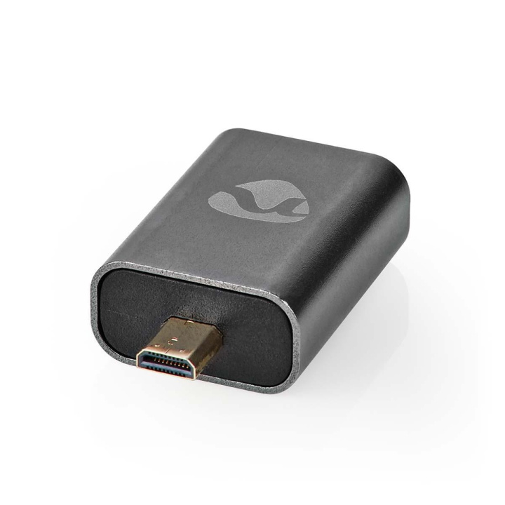 Nedis HDMI™ -sovitin | HDMI™ Micro / HDMI™ uros | HDMI™ Ulostulo | Kullattu | Suora | Alumiini | Gun Metal Harmaa | 1 kpl | Laatikko kannella ja ikkunalla ryhmässä KODINELEKTRONIIKKA / Kaapelit & Sovittimet / HDMI / Sovittimet @ TP E-commerce Nordic AB (C07980)