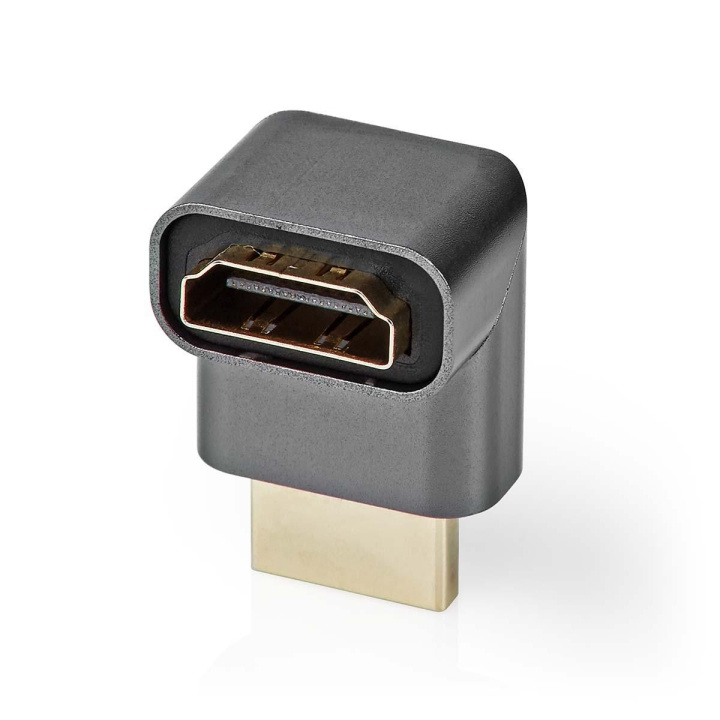 Nedis HDMI™ -sovitin | HDMI™ liitin / HDMI™ uros | HDMI™ Ulostulo | Kullattu | Kulma, 270 ° | Alumiini | Gun Metal Harmaa | 1 kpl | Laatikko kannella ja ikkunalla ryhmässä KODINELEKTRONIIKKA / Kaapelit & Sovittimet / HDMI / Sovittimet @ TP E-commerce Nordic AB (C07987)