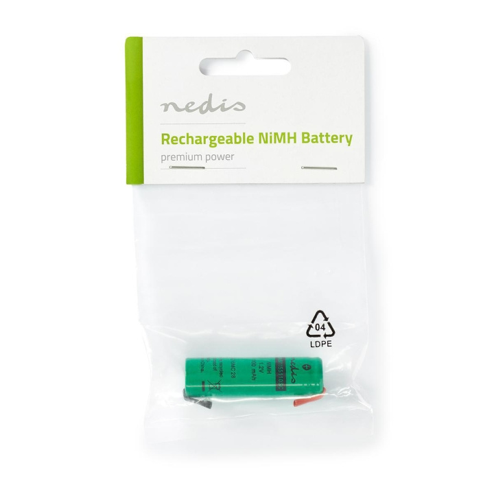 Nedis Ladattava NiMH -akku | 1.2 V | 1100 mAh | Juotoskaistaleilla | 1-Polybag ryhmässä KODINELEKTRONIIKKA / Paristot & Laturit / Ladattavat paristot / Muut @ TP E-commerce Nordic AB (C08243)