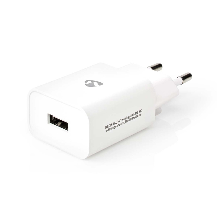 Nedis Seinälaturi | 12 W | Pikalataus-toiminto | 1x 2.4 A A | Lähtöliitäntöjen määrä: 1 | USB-A | Kaapeli ei sisälly | Single Voltage Output ryhmässä ÄLYPUHELIMET JA TABLETIT / Laturit & Kaapelit / Seinälaturi / Seinälaturi USB @ TP E-commerce Nordic AB (C08261)