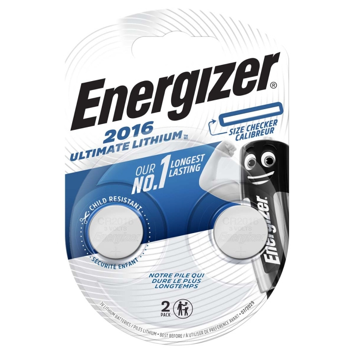 Energizer Litiumnappiparisto CR2016 | 2.6 V DC | 163 mAh | 2 - Läpipainopakkaus | Hopea ryhmässä KODINELEKTRONIIKKA / Paristot & Laturit / Akut / Nappiparistot @ TP E-commerce Nordic AB (C08287)