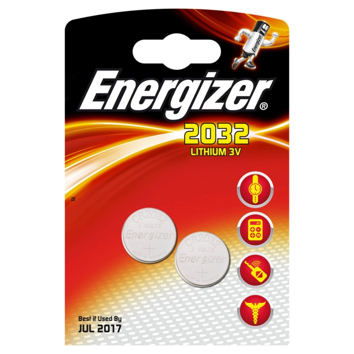 ENERGIZER CR2032 2-pack ryhmässä KODINELEKTRONIIKKA / Paristot & Laturit / Akut / Nappiparistot @ TP E-commerce Nordic AB (C08417)