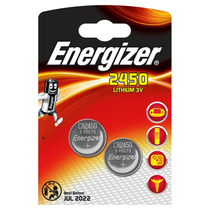 Energizer Paristo CR2450 Litium 2-pack ryhmässä KODINELEKTRONIIKKA / Paristot & Laturit / Akut / Nappiparistot @ TP E-commerce Nordic AB (C08425)