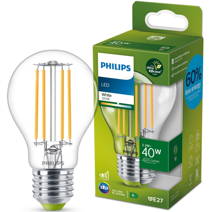 Philips LED E27 Normal 40W Klar 485lm ryhmässä KODINELEKTRONIIKKA / Valaistus / LED-lamput @ TP E-commerce Nordic AB (C08598)