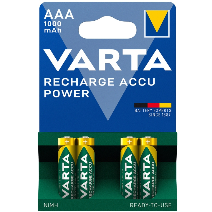 Varta Laddningsbart batteri AAA 1000 ryhmässä KODINELEKTRONIIKKA / Paristot & Laturit / Akut / AAA @ TP E-commerce Nordic AB (C08712)