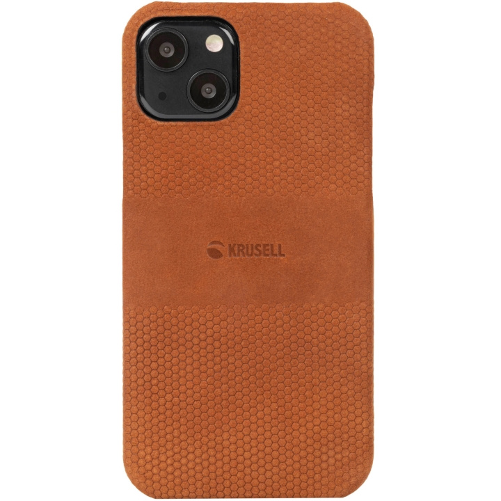 Krusell Leather Cover iPhone 13 Cognac ryhmässä ÄLYPUHELIMET JA TABLETIT / Puhelimen suojakotelo / Apple / iPhone 13 / Kuoret @ TP E-commerce Nordic AB (C08758)