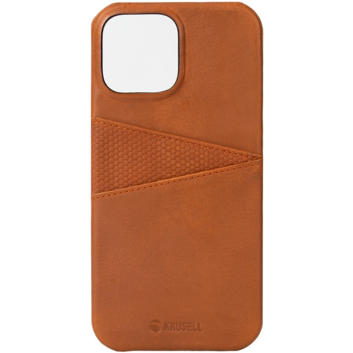 Krusell Leather CardCover iPhone 13 Pro Cognac ryhmässä ÄLYPUHELIMET JA TABLETIT / Puhelimen suojakotelo / Apple / iPhone 13 Pro / Kuoret @ TP E-commerce Nordic AB (C08794)