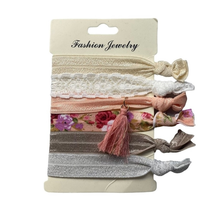 Hair Tie Fancy - Pink Tassel ryhmässä KAUNEUS JA TERVEYS / Hiukset &Stailaus / Hiustarvikkeet @ TP E-commerce Nordic AB (C09946)