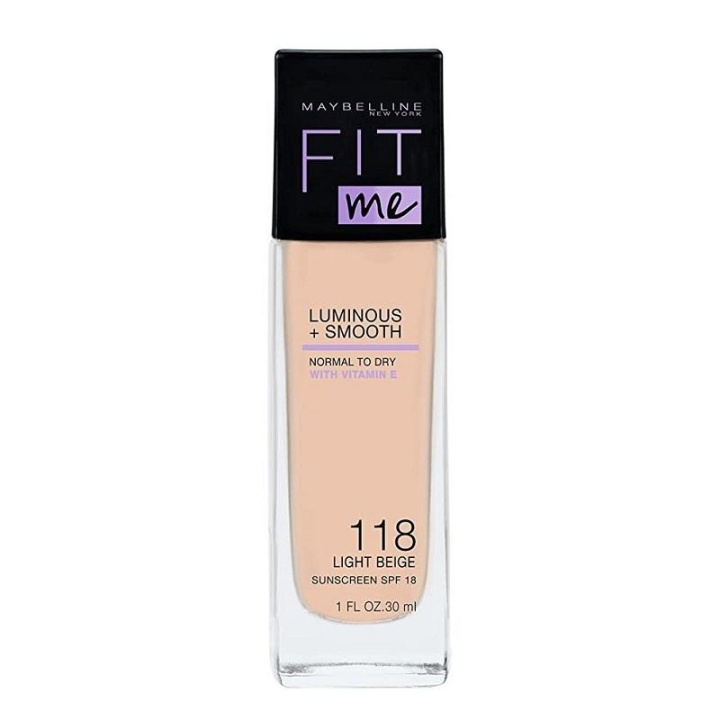 Maybelline Fit Me Luminous + Smooth Foundation - 118 Light Beige ryhmässä KAUNEUS JA TERVEYS / Meikit / Meikit Kasvot / Meikkivoide @ TP E-commerce Nordic AB (C10123)