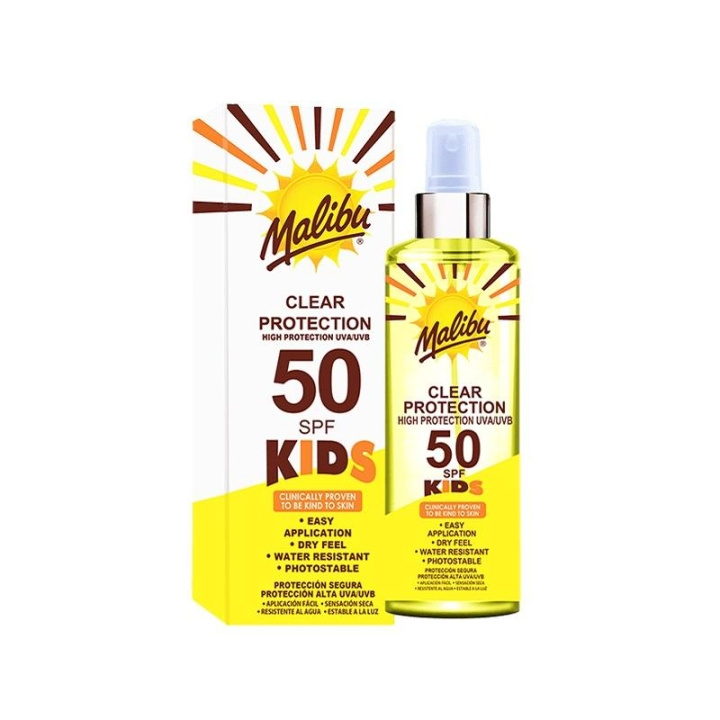 Malibu Kids Clear Protection SPF50 250ml ryhmässä KAUNEUS JA TERVEYS / Ihonhoito / Rusketus / Aurinkosuoja @ TP E-commerce Nordic AB (C10217)