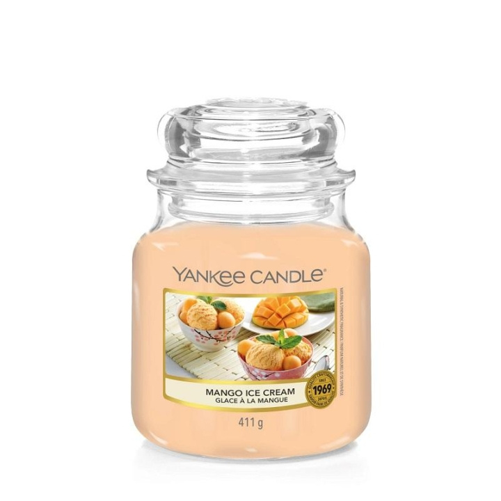 Yankee Candle Classic Medium Jar Mango Ice Cream 411g ryhmässä KAUNEUS JA TERVEYS / Tuoksut & Parfyymit / Muut tuoksut / Tuoksukynttilät @ TP E-commerce Nordic AB (C11203)