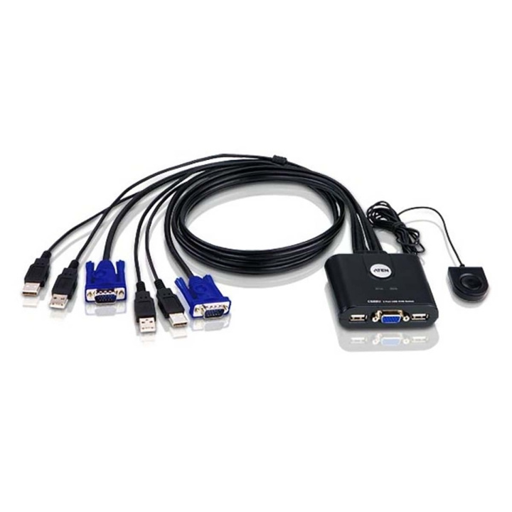 Aten CS22U 2-Väylä KVM Switch Musta ryhmässä TIETOKOONET & TARVIKKEET / Kaapelit & Sovittimet / Adapterit @ TP E-commerce Nordic AB (C11571)