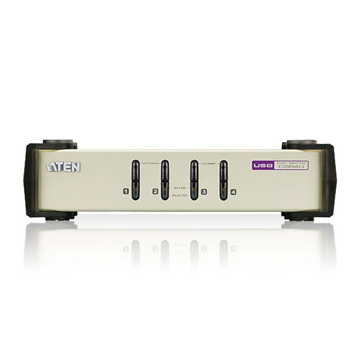 Aten CS84U 4-Väylä KVM Switch Hopea ryhmässä TIETOKOONET & TARVIKKEET / Kaapelit & Sovittimet / Adapterit @ TP E-commerce Nordic AB (C11578)