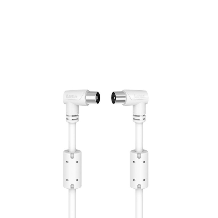 Hama Cable Antenna Angle 90dB White 1.5m ryhmässä KODINELEKTRONIIKKA / Kaapelit & Sovittimet / Antennikaapelit & Tarvikkeet / Antenni johdot @ TP E-commerce Nordic AB (C11738)