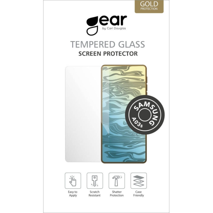 Gear Glass Prot. 2.5D Samsung A03s ryhmässä ÄLYPUHELIMET JA TABLETIT / Puhelimen suojakotelo / Samsung @ TP E-commerce Nordic AB (C11823)