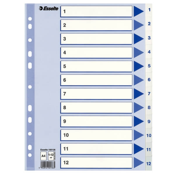 ESSELTE Register Non-Stop A4/1-12 ryhmässä KOTI, TALOUS JA PUUTARHA / Toimistotuotteet / Muut @ TP E-commerce Nordic AB (C11988)