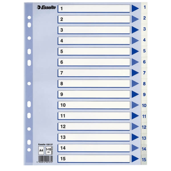 ESSELTE Register Non-Stop A4/1-15 Vit ryhmässä KOTI, TALOUS JA PUUTARHA / Toimistotuotteet / Muut @ TP E-commerce Nordic AB (C11989)