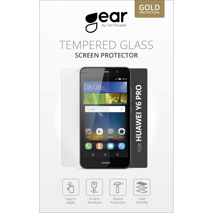 GEAR Panssarilasi 2.5D Huawei Y6 Pro ryhmässä ÄLYPUHELIMET JA TABLETIT / Puhelimen suojakotelo / Huawei @ TP E-commerce Nordic AB (C12371)