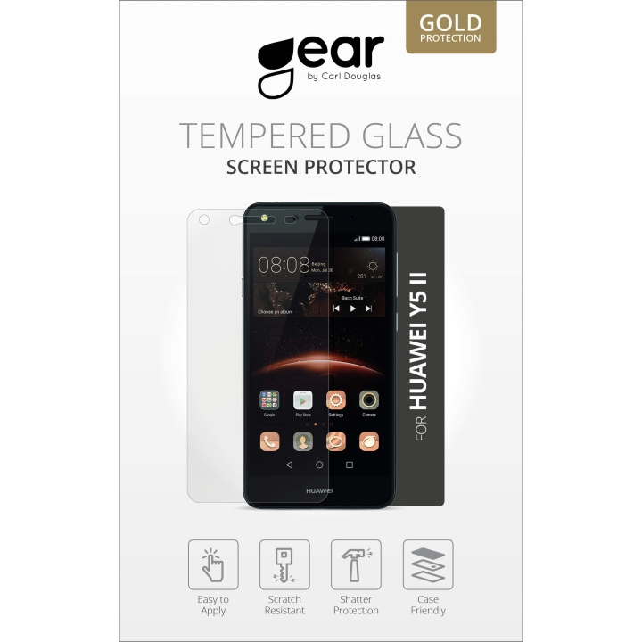 GEAR Panssarilasi 2.5D Huawei Y5 versio 2 ryhmässä ÄLYPUHELIMET JA TABLETIT / Puhelimen suojakotelo / Huawei @ TP E-commerce Nordic AB (C12372)