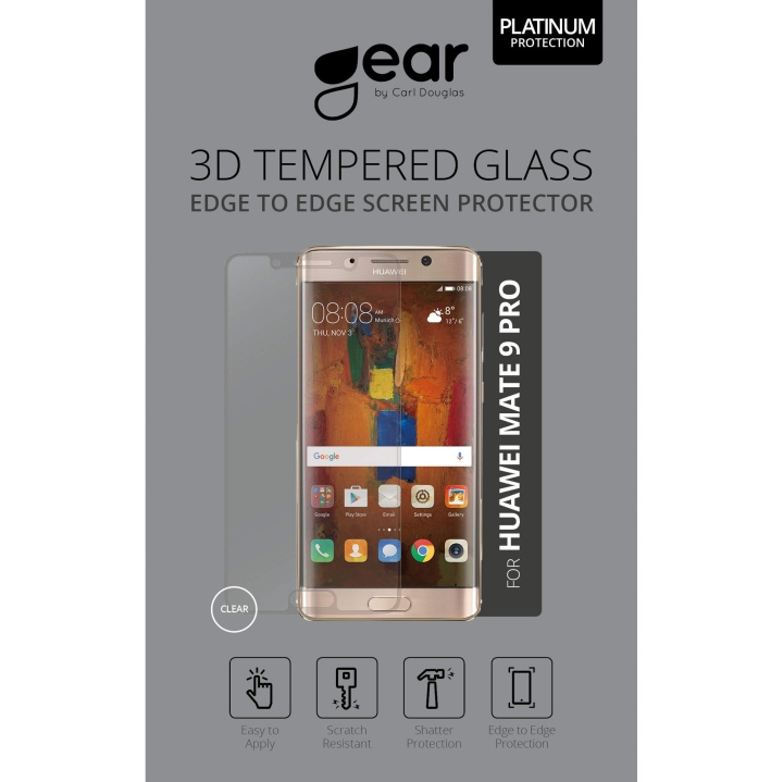 GEAR Panssarilasi 3D Full Cover Musta Huawei Mate 9 Pro ryhmässä ÄLYPUHELIMET JA TABLETIT / Puhelimen suojakotelo / Huawei @ TP E-commerce Nordic AB (C12381)