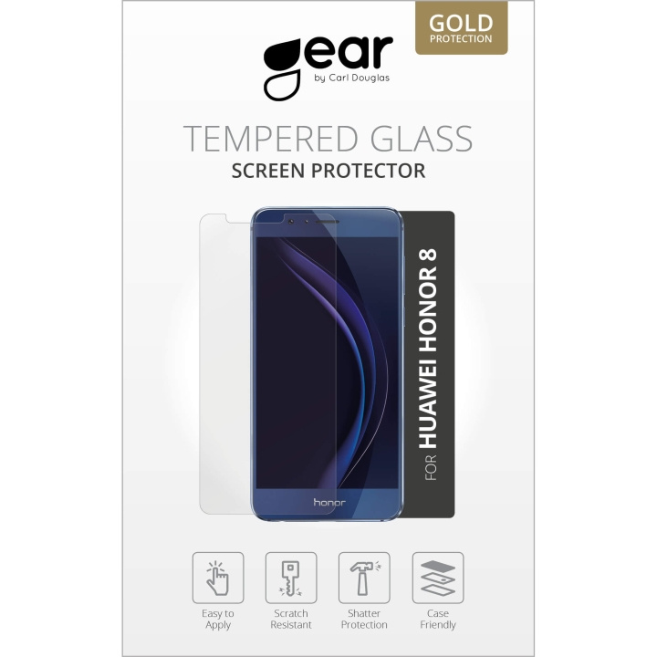 GEAR Panssarilasi 2.5D Huawei Honor 8 ryhmässä ÄLYPUHELIMET JA TABLETIT / Puhelimen suojakotelo / Huawei @ TP E-commerce Nordic AB (C12383)