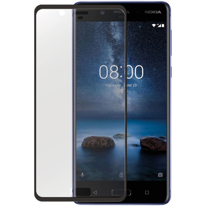 Gear Härdat Glas 3D Full Cover Transp. Nokia 8 ryhmässä ÄLYPUHELIMET JA TABLETIT / Puhelimen suojakotelo / Nokia/Microsoft @ TP E-commerce Nordic AB (C12397)