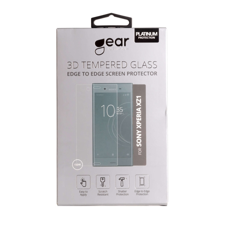 Gear Härdat Glas 3D Full Cover Transp. Sony Xperia XZ1 ryhmässä ÄLYPUHELIMET JA TABLETIT / Puhelimen suojakotelo / Sony @ TP E-commerce Nordic AB (C12399)