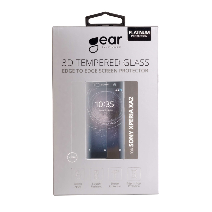 Gear Härdat Glas 3D Full Cover Transp. Sony Xperia XA2 (SM12 ryhmässä ÄLYPUHELIMET JA TABLETIT / Puhelimen suojakotelo / Sony @ TP E-commerce Nordic AB (C12401)