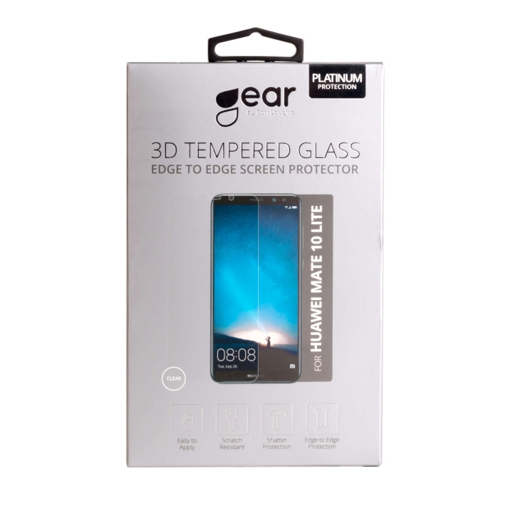 Gear Härdat Glas 3D Full Cover Transp. Huawei Mate 10 Lite ryhmässä ÄLYPUHELIMET JA TABLETIT / Puhelimen suojakotelo / Huawei/Honori @ TP E-commerce Nordic AB (C12402)